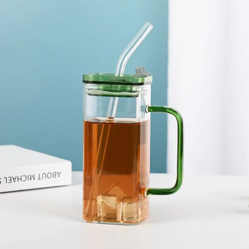 Pink Glass Handle Mug