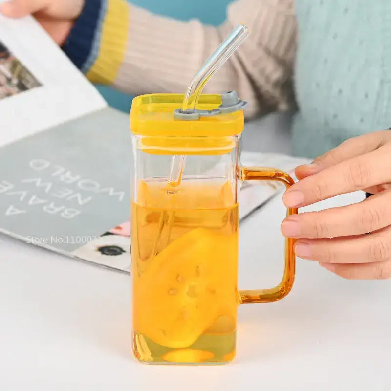 Pink Glass Handle Mug