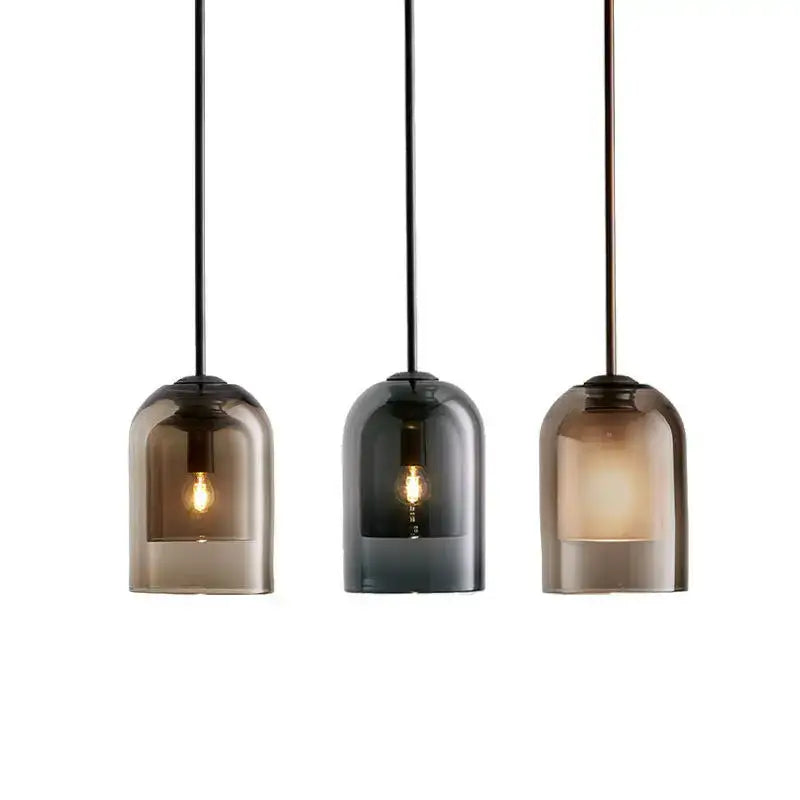 Amber Glass LED Chandelier Eco-Friendly Nordic