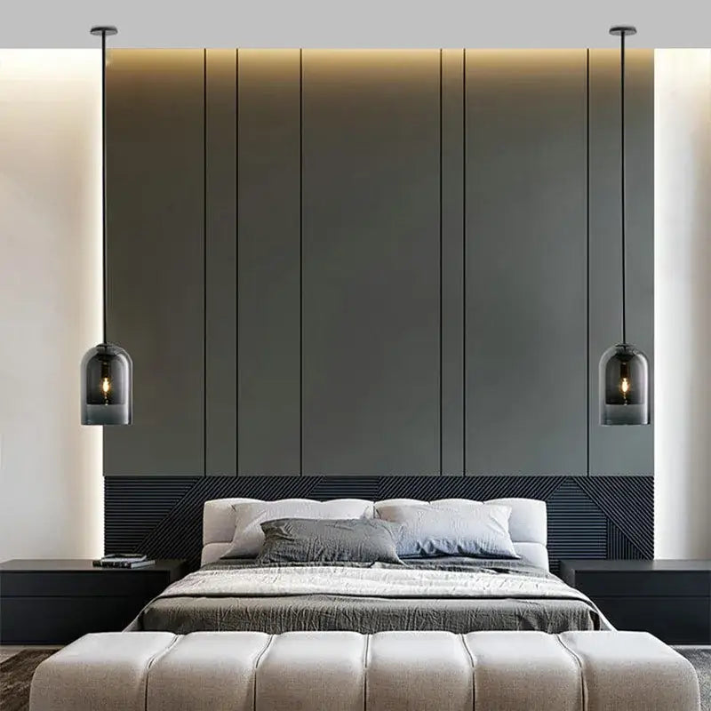 Amber Glass LED Chandelier Eco-Friendly Nordic