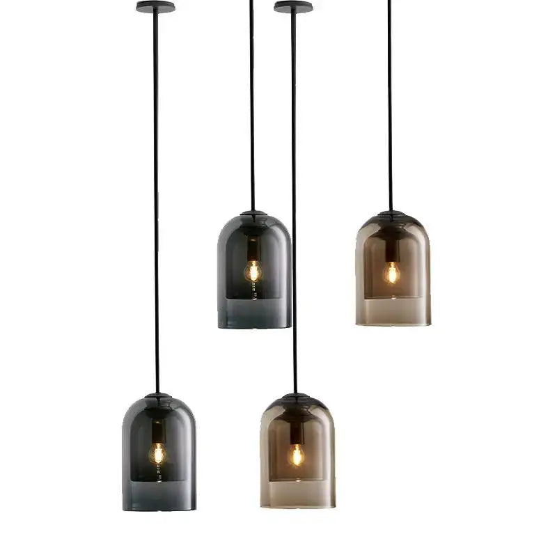 Amber Glass LED Chandelier Eco-Friendly Nordic