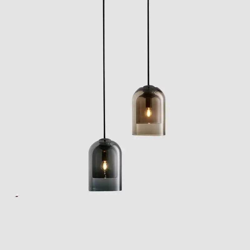 Amber Glass LED Chandelier Eco-Friendly Nordic