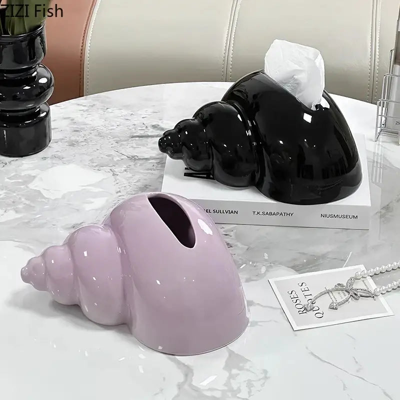Black Lavender Ceramic Tissue Box