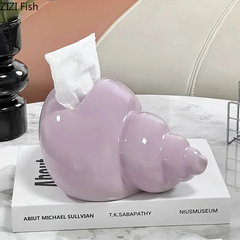 Black Lavender Ceramic Tissue Box