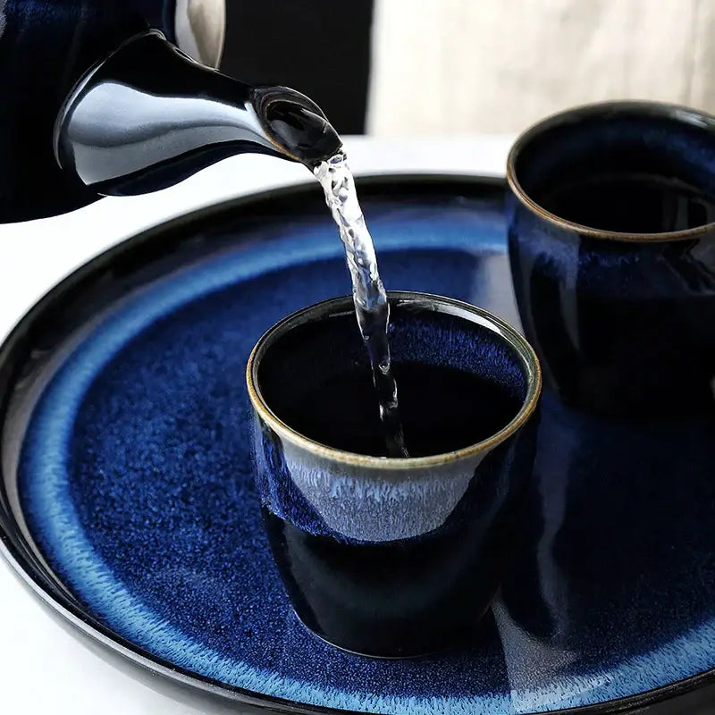 Blue Ceramic Tea Set
