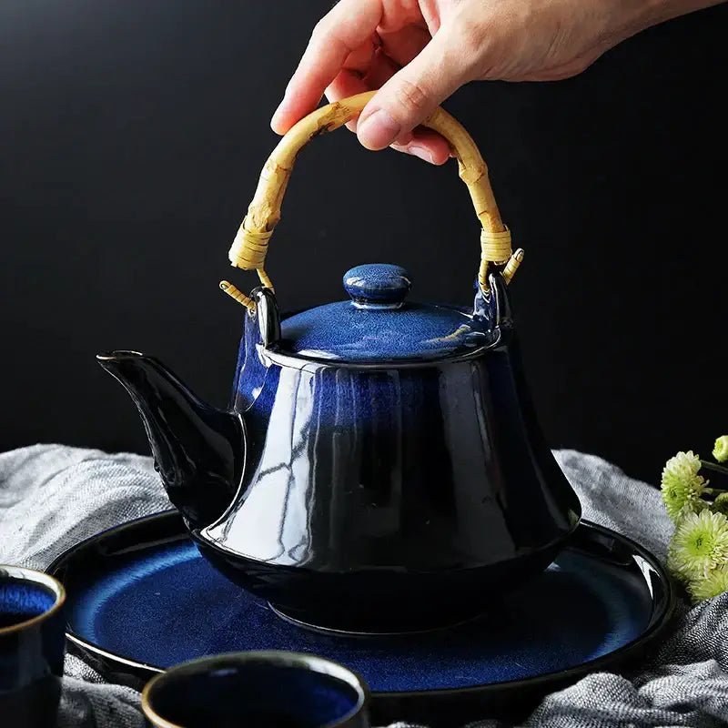 Blue Ceramic Tea Set