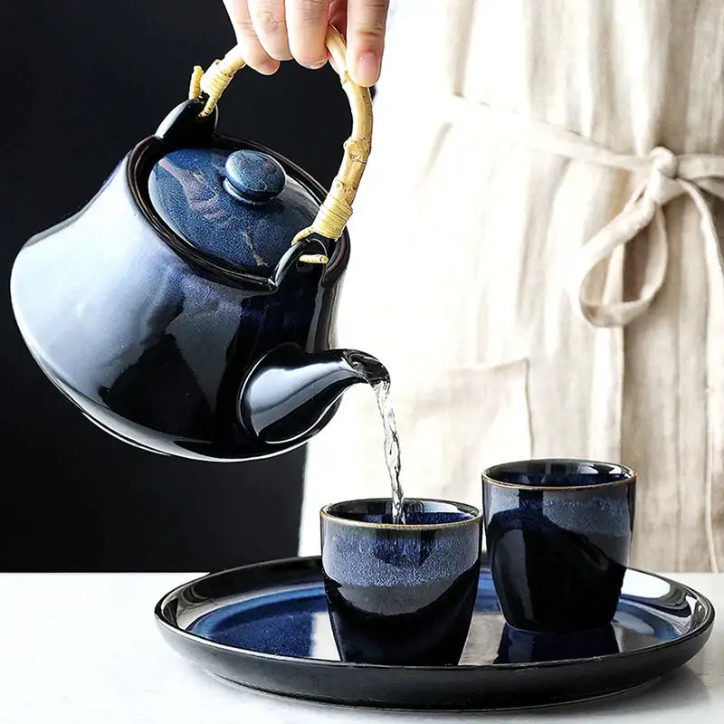 Blue Ceramic Tea Set