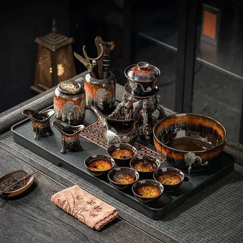 Earth Tone Ceramic Tea Set