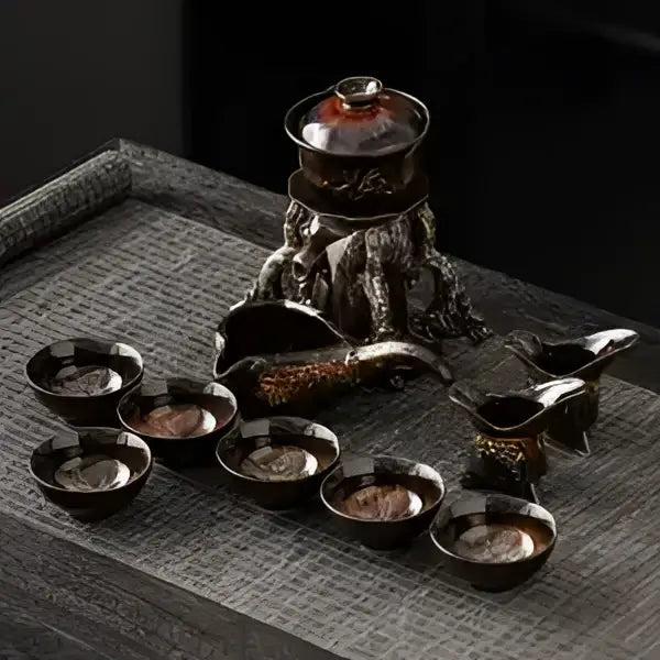 Earth Tone Ceramic Tea Set
