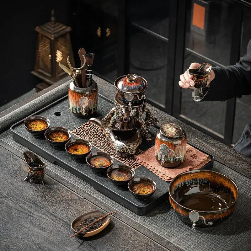 Earth Tone Ceramic Tea Set
