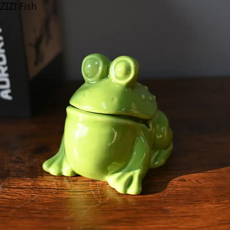 Green Frog Ceramic Ashtray