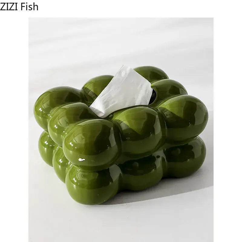 Lime Green Bubble Tissue Box