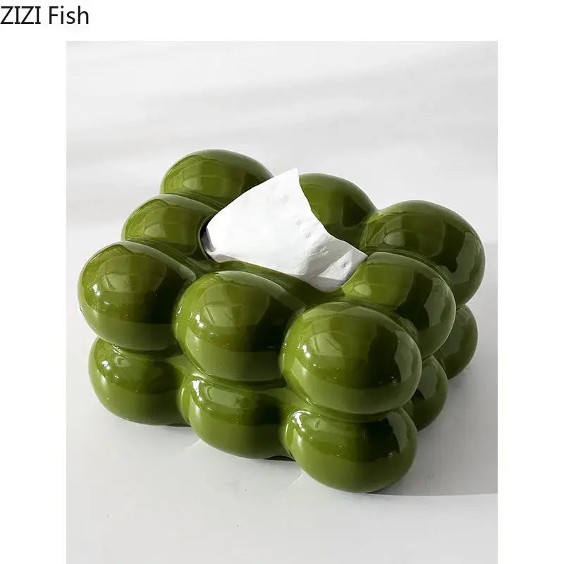 Lime Green Bubble Tissue Box