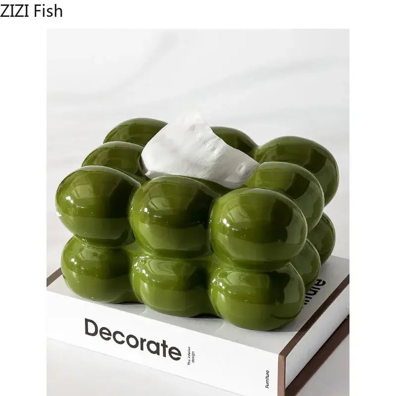 Lime Green Bubble Tissue Box