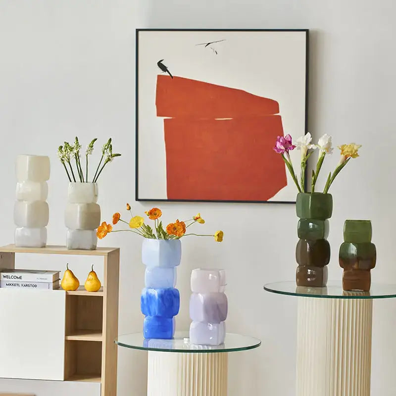 Geometric Glass Square Vase