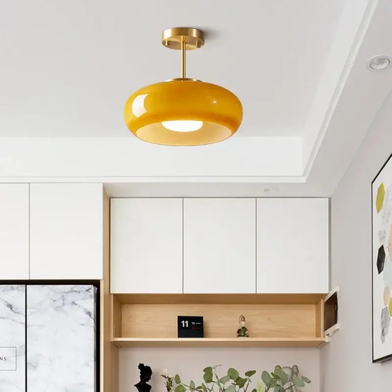 Yellow Glass Ball Pendant
