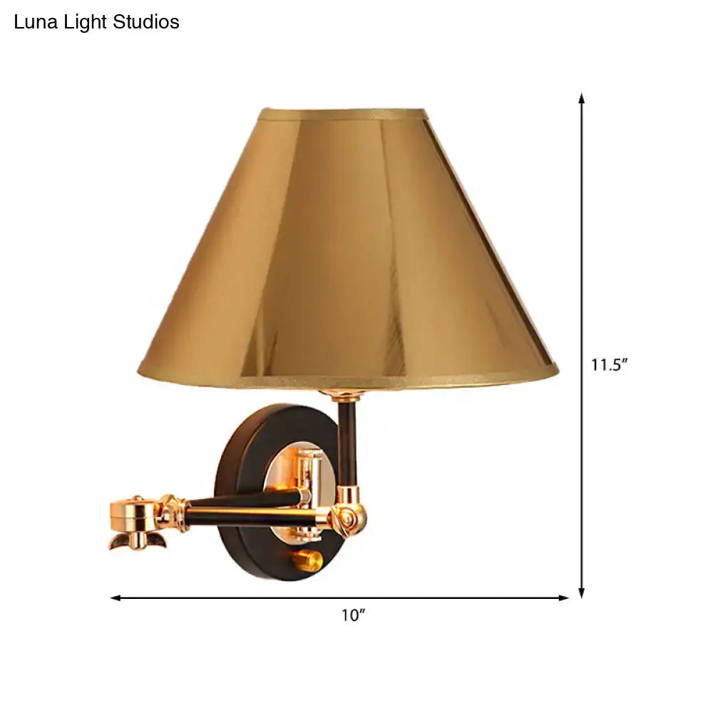 Gold Black Cone Wall Sconce