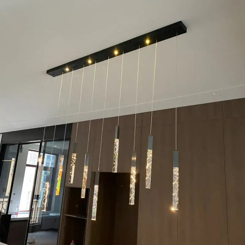 Gold Crystal 40-Light Living Room Staircase Chandelier