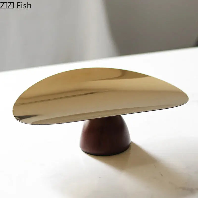 Gold Wood Cake Stand Set