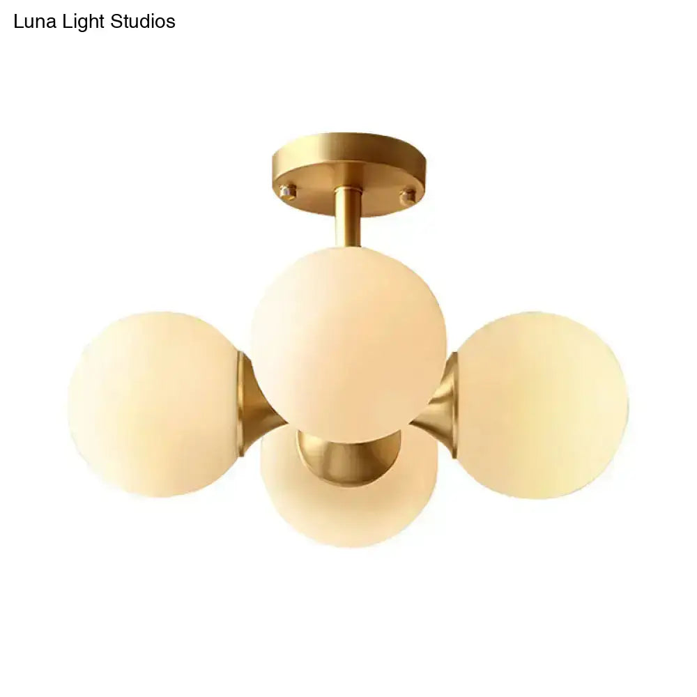 Gold Opaline Ceiling Fixture