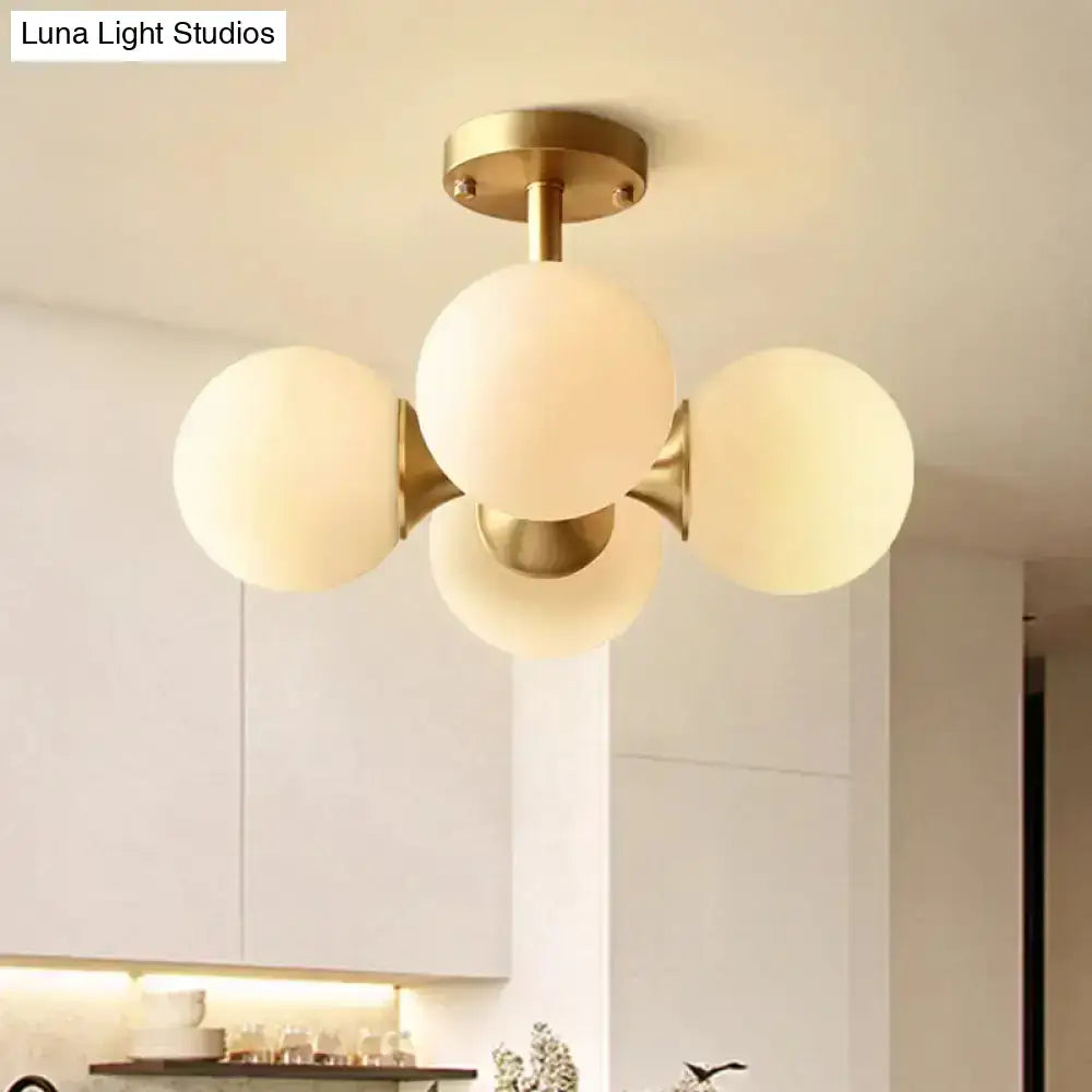Gold Opaline Ceiling Fixture