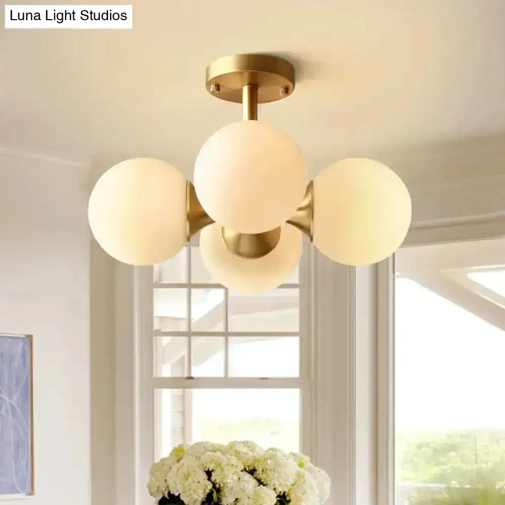 Gold Opaline Ceiling Fixture