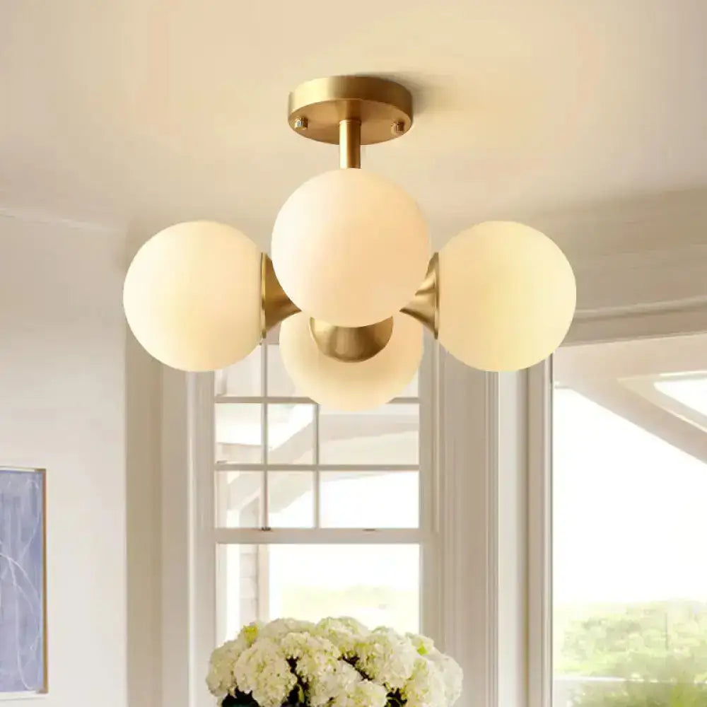 Gold Opaline Ceiling Fixture