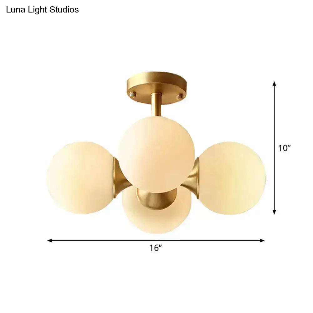 Gold Opaline Ceiling Fixture