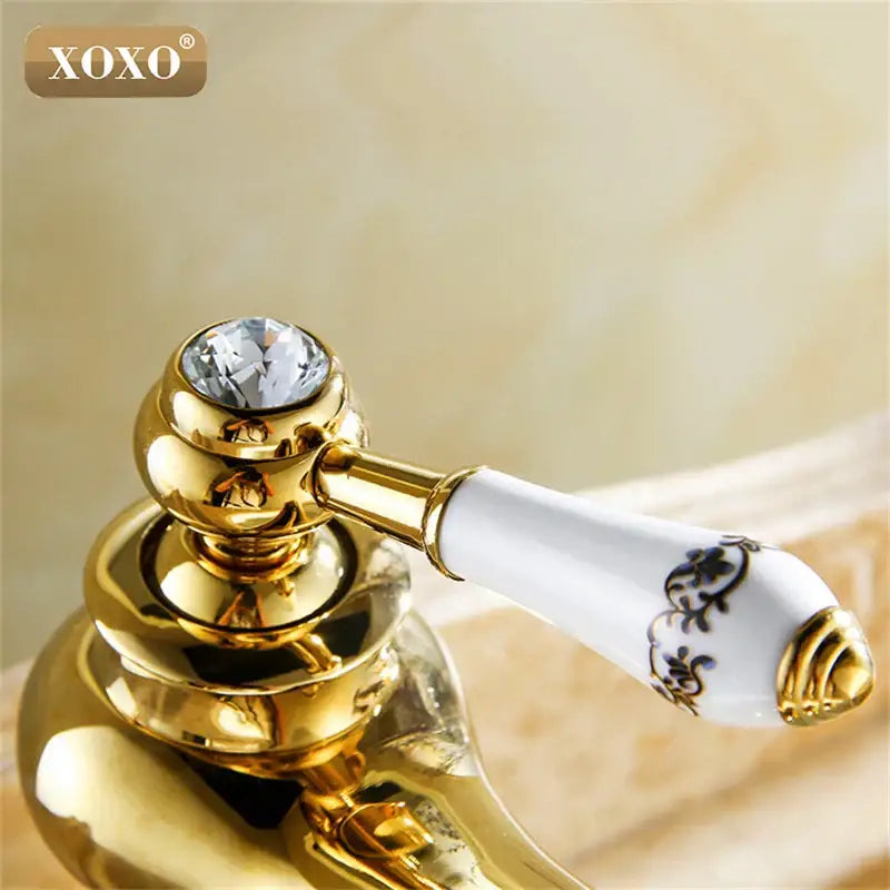 Gold Ceramic Basin Faucet