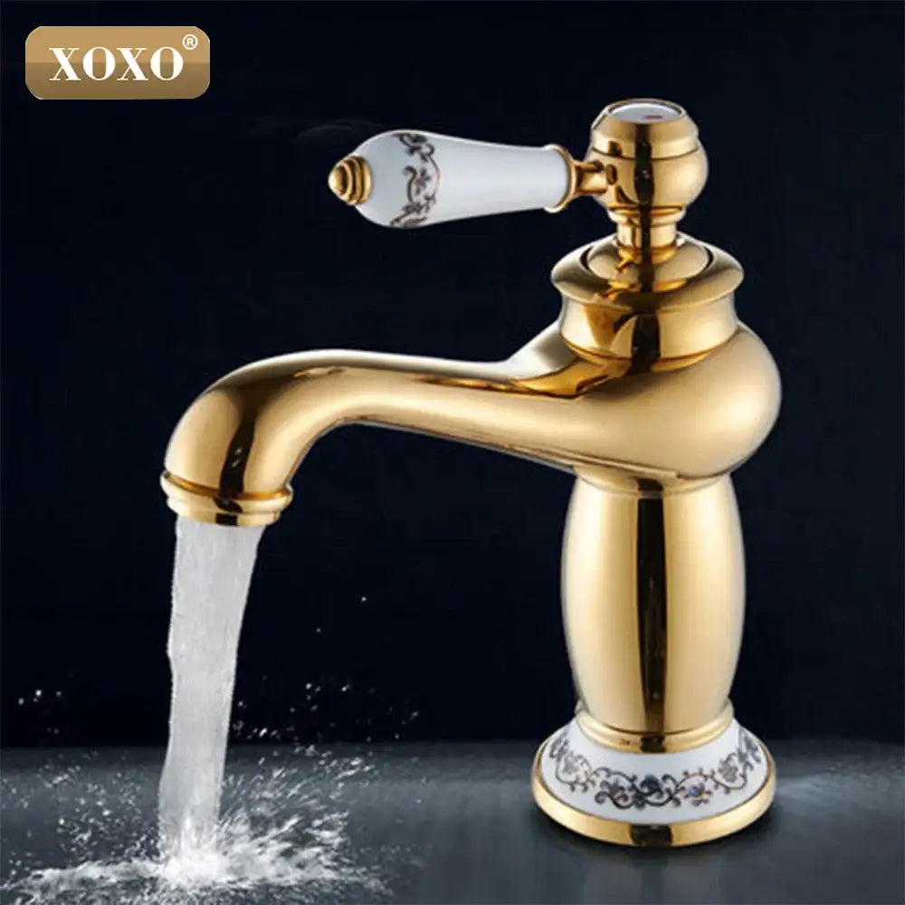 Gold Ceramic Basin Faucet