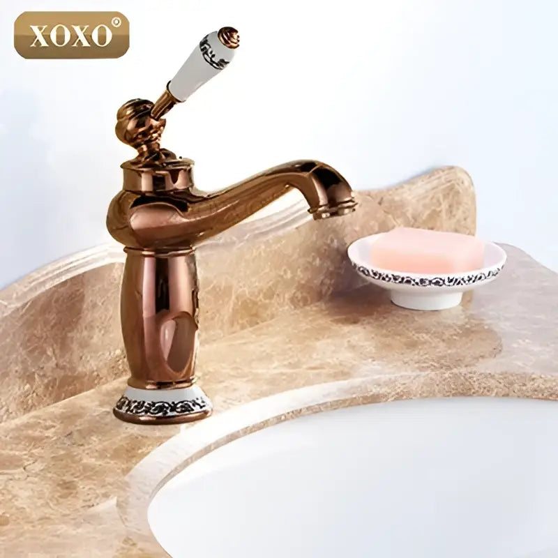 Gold Ceramic Basin Faucet
