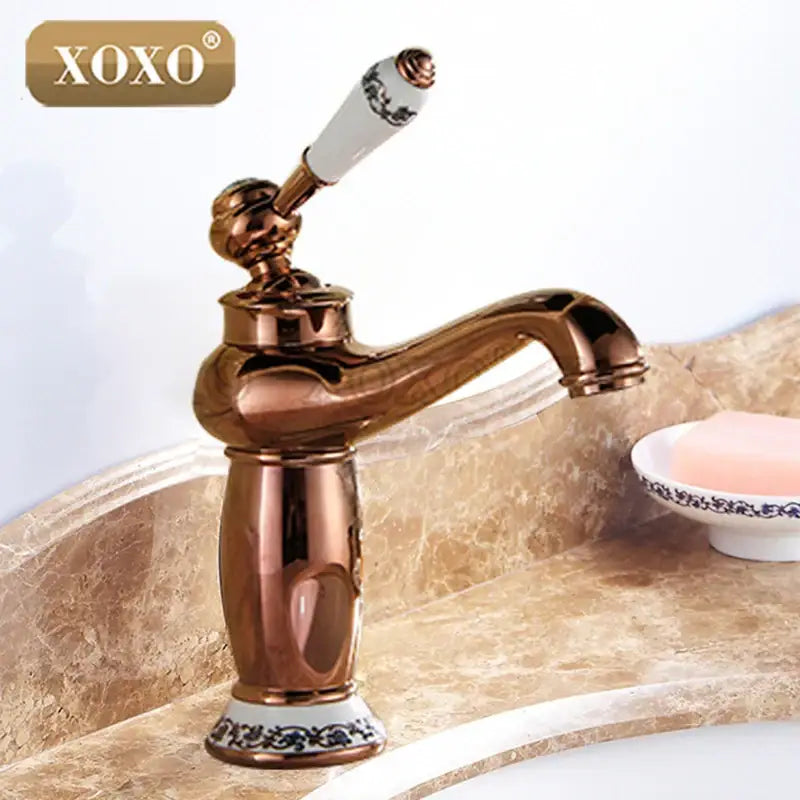 Gold Ceramic Basin Faucet