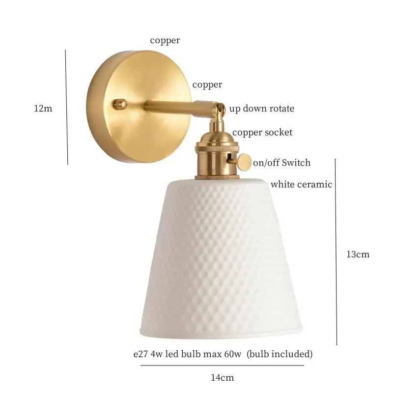 Gold Ceramic Wall Sconce