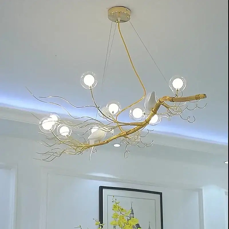 Gold Iron Branch Chandelier