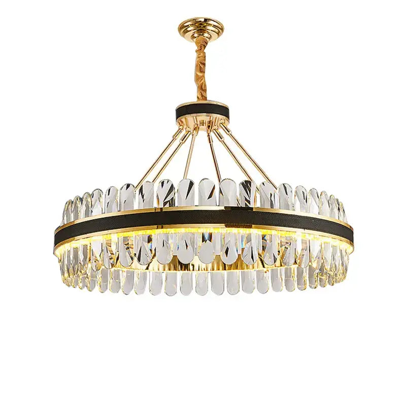 Gold Crystal Oval Dimmable Dining Room Chandelier