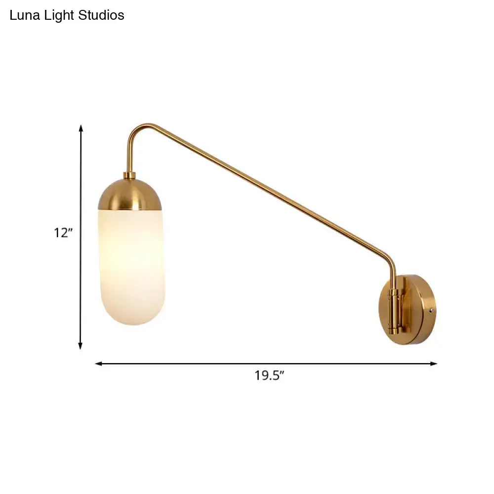 Brass Frosted Wall Sconce