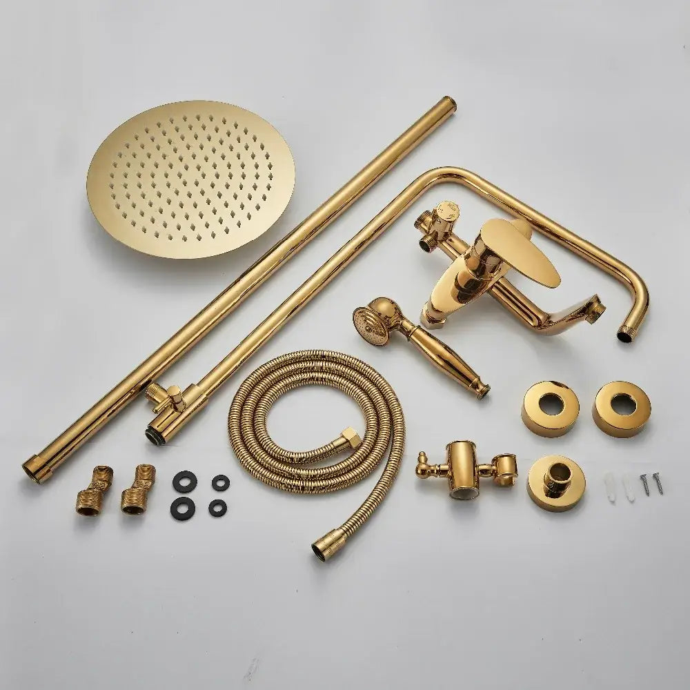 Brass Rainfall Shower Dual Handle Bathroom Set