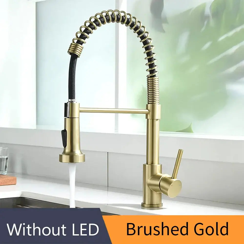 Brass Spring Kitchen Faucet