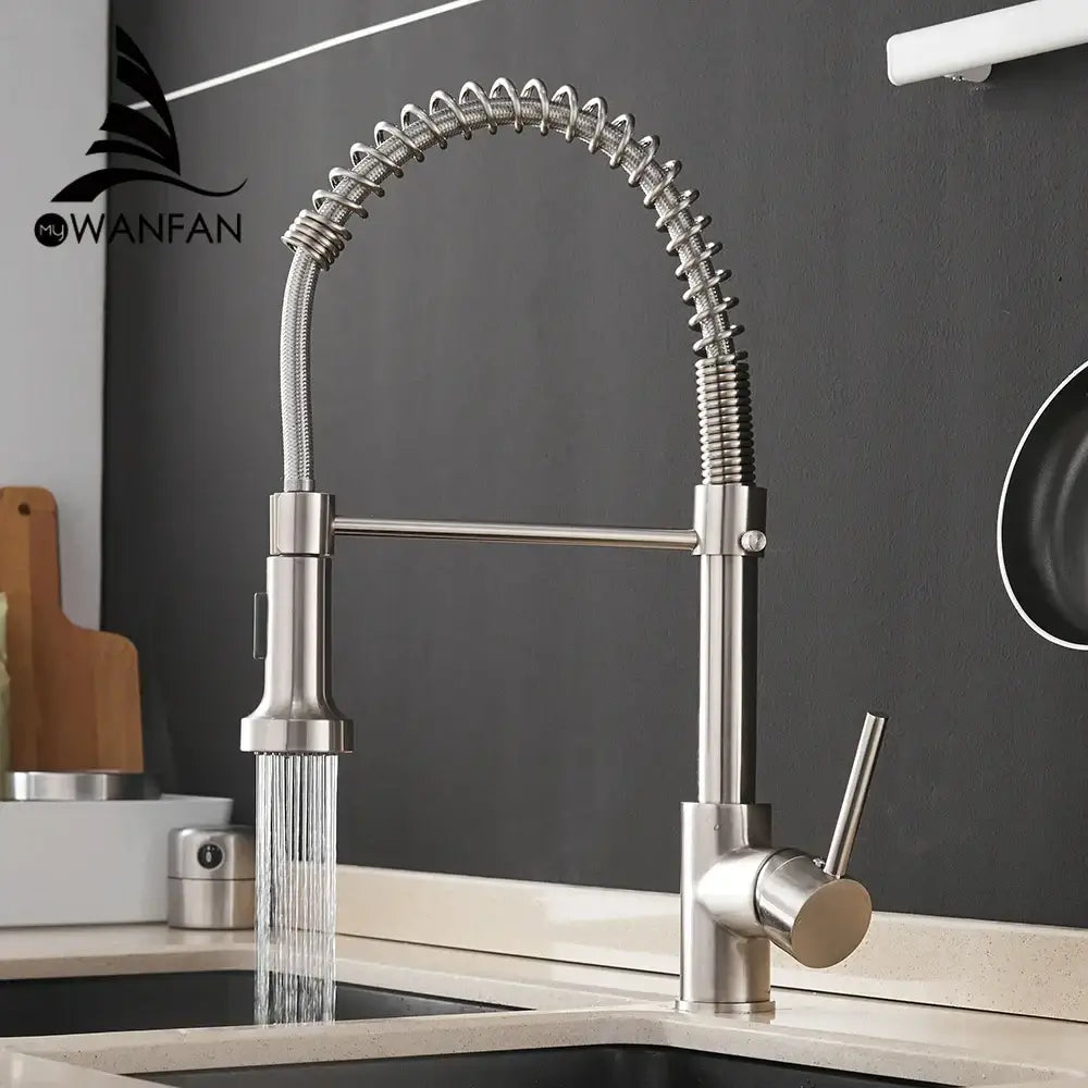 Brass Spring Kitchen Faucet