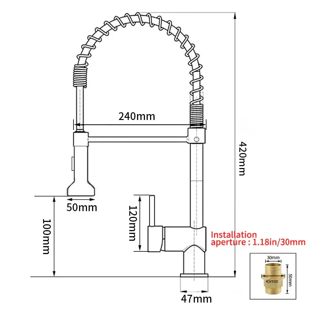 Brass Spring Kitchen Faucet