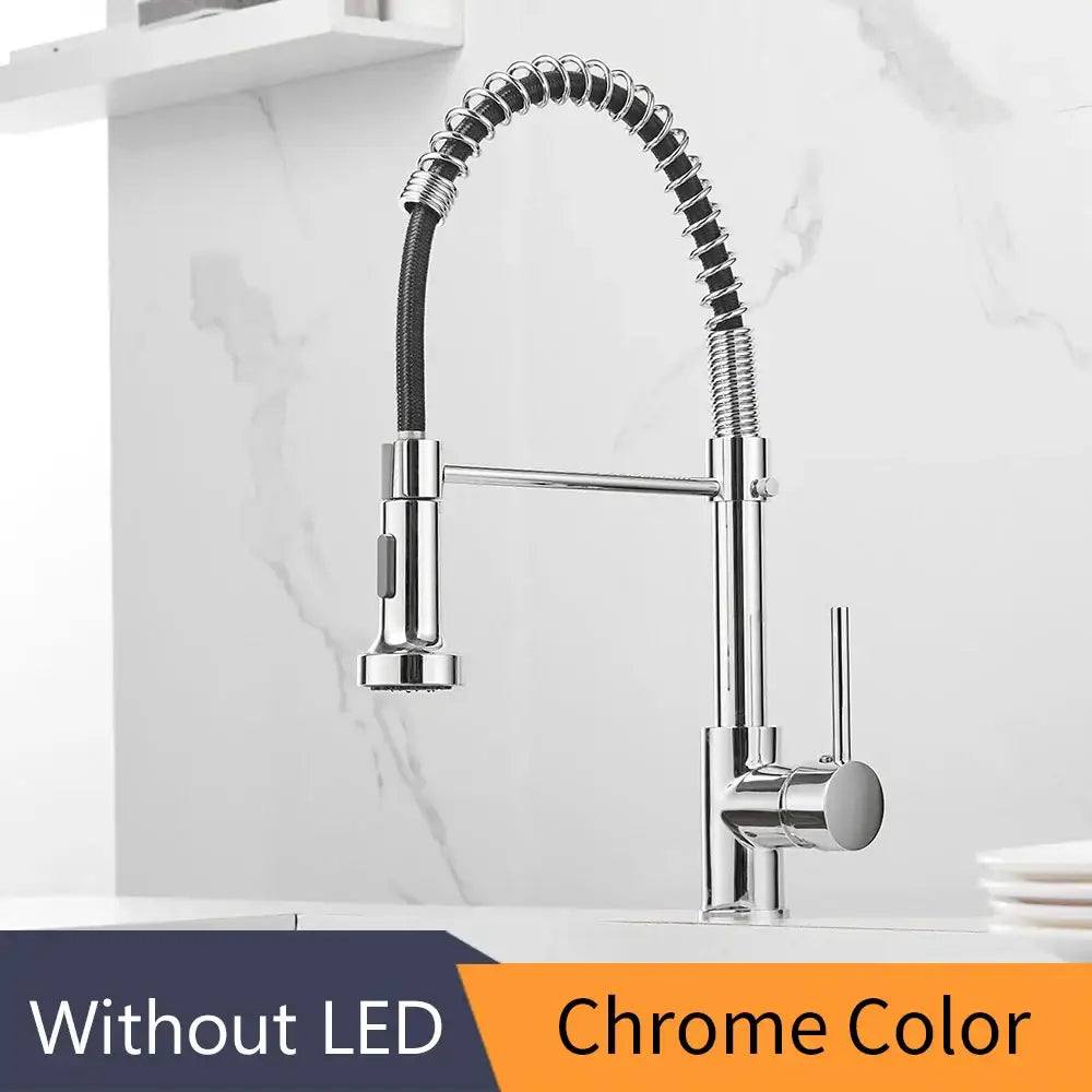 Brass Spring Kitchen Faucet