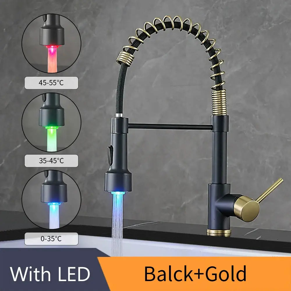 Brass Spring Kitchen Faucet