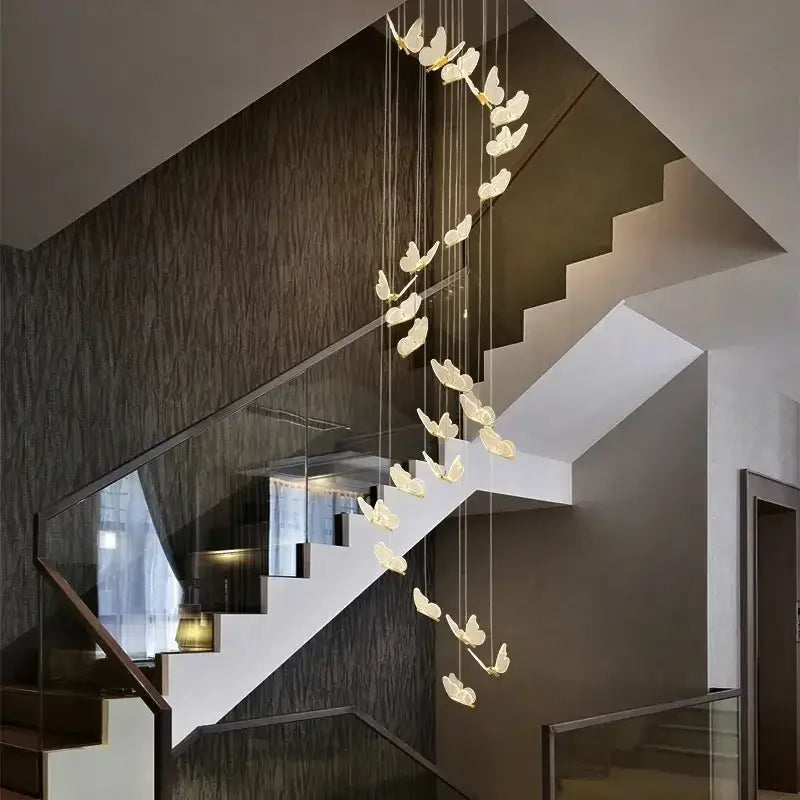 Gold Butterfly Pendant Light 24-Light Dia80cm