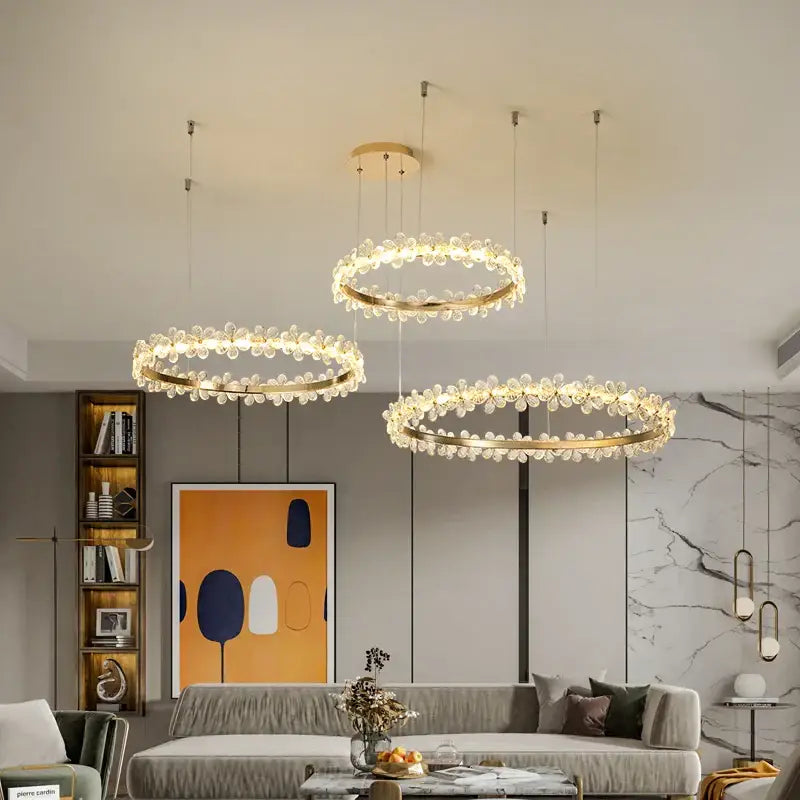 Gold Crystal 60cm Pendant Chandelier