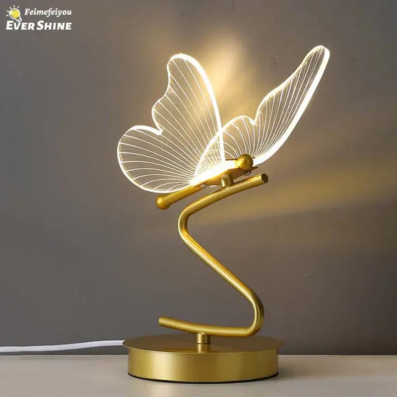 Gold Butterfly Table Lamp