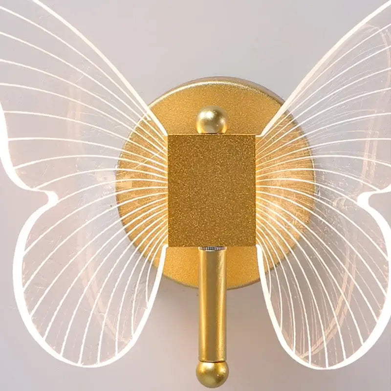 Gold Butterfly Wall Sconce with Translucent Wings