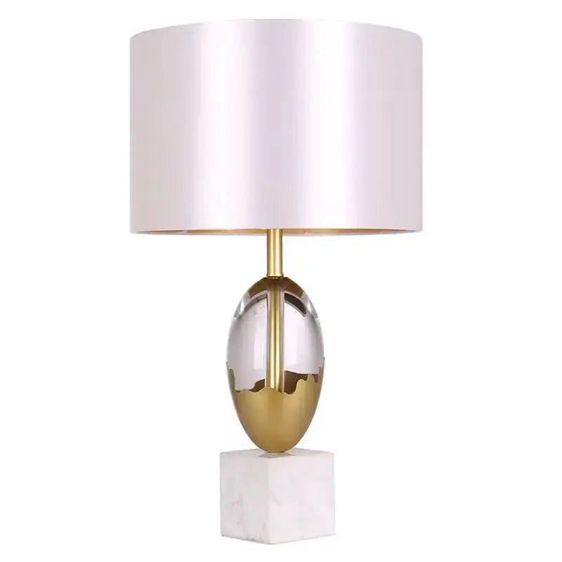 Gold Crystal Table Lamp With Marble Base
