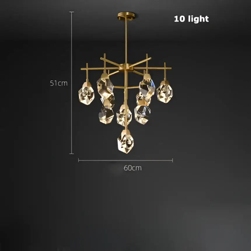 Gold Diamond Crystal 16-Light Chandelier