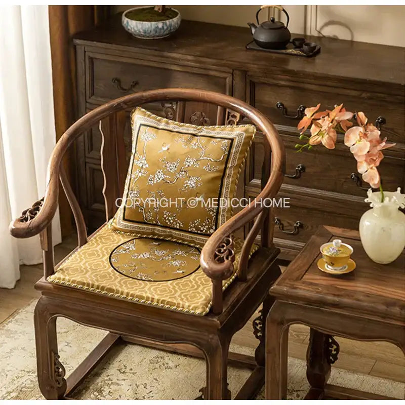 Gold Crane Lumbar Pillowcase