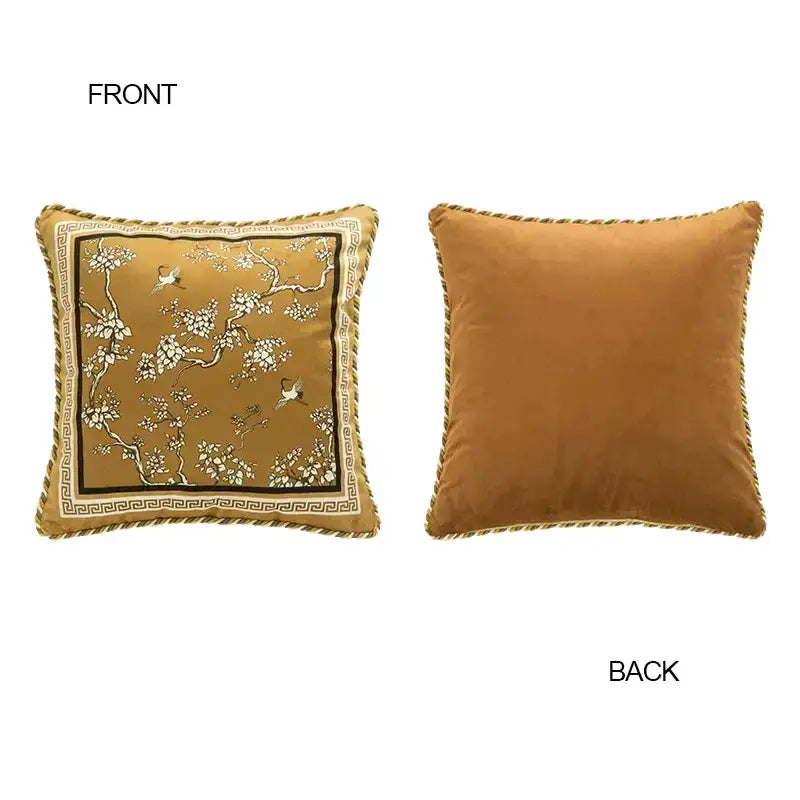 Gold Crane Lumbar Pillowcase